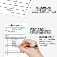 5 دفاتر إيصالات شكر لك، نسخة كربونية من نموذج الإيصال، دفتر فواتير للمتاجر والمستودعات والمكاتب والمطاعم، بمقاس 3.4 * 5.5 بوصة