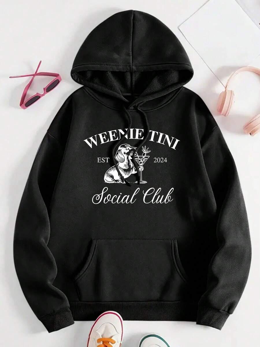 Women's Dachshund Pattern Sweatshirt Comfortable Breathable Casual Suitable For Daily Wear In All Seasons - Black - View 1