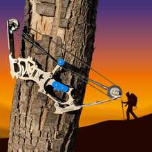 Juego de mini arco compuesto y flechas de arquería para juegos de tiro al blanco, regalo - Arco de acero inoxidable con flechas - Gris - Ver 7