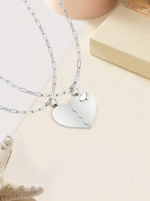 Personalized Custom Heart Necklace - Double Hearts Intertwined, Engraved Couple Pendant, Perfect Valentine's Day Gift, Comes With An Exquisite Gift Box - Multicolor - View 5