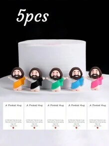 5/1 PVC Siliconen Materiaal Mini Jezus Beeld Paasdecoratie Ornament, Emotionele Ondersteuning, Emotionele Aanmoediging Cadeau Zak Knuffel Kaart, Een Beetje Dichtbij Van Mij Naar Jou, Gevuld Met Heel Veel Liefde En Dikke Knuffels Ook! Hou Heel Veel Van Jou, Jezus Zegen Je