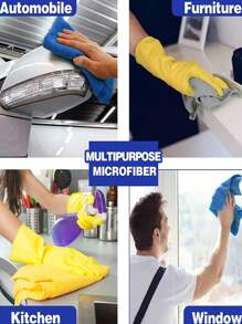 Microfibre Cleaning Cloth,Household Cleaning Multicolor Soft Quick Drying Absorbent Sponge Cloth,Household Kitchen Stain Remover Dish Towel,Multifunctional Car Wipes,Kitchen Cleaning Cloths,Water- And Oil-Absorbent,Wide Range Of Applications