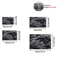 1pc Tie-Dye Dark Gray Shaggy Plush Area Rug, Fluffy Rectangular Soft Non-Slip Carpet For Living Room, Bedroom, Bathroom, Game Room, Washable All Season Home Decor Mat Gifts Birthday Graduation