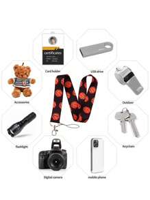 1pc Sports Style Football, Volleyball, Rugby, Basketball Pattern Lanyard Card Holder, Hard Shell ID Card Case For Bus Card, ID Card, Work Badge, Student Card, Exhibition Card, Event ID Badge, School Supplies, Back To School - Multicolor - View 4