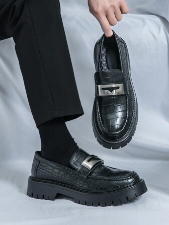New British Style Fashion Business Leather Shoes, Suitable For Groom Wedding, Formal, Casual, Business, Stylish Men, Pointed Toe, Retro