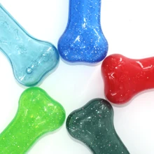 TPR 耐用狗狗咀嚼玩具耐咬出牙清洁器和吱吱叫训练玩具，适合室内/室外海滩、阳光、旅行、凉爽等水上活动，缓解牙齿疼痛，中型犬牙齿护理咀嚼玩具经过测试 - 淺藍色 - 查看 18