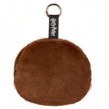 Miniso Bolso bandolera de peluche de personajes clásicos de Harry Potter con correa con llavero - Bolso con cremallera - Accesorio de pendiente de cartera de mujer - Marrón - Ver 7