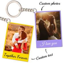 1pc Personalized Letter Acrylic Photo Keychain, Customized Couple/Name/Text Color Acrylic Keyring, Valentine's Day, Graduation, Birthday, Anniversary, Father's Day, Mother's Day, Best Friend, Gift For Him/Her