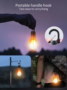 LED Tungsten Filament Bulb, Retro Camping Lamp, USB Rechargeable Atmosphere Camping Tent Light, Outdoor Emergency Globe Bulb - Multicolor - View 5