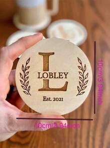 Personalized Customized Coasters Initials Customized Wood Chips Wooden Crafts Creative Wood Chips Ornaments Holiday Decorations To The Other Half/Friends/Parents Anniversary Wedding Party Party Gifts. Birthday Graduation
