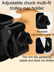 1pc2 In 1 Stroller Cup Holder With Phone Holder, Baby Stroller Cup Holder With Phone Holder For Universal Stroller And Water Bottle Cup Holder With Cut-Out Star And Moon Pattern - Black Star and Moon Cup Holder - View 8