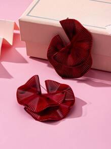 1 Pair Fashionable Versatile Geometric Metal Earrings - Red - View 3