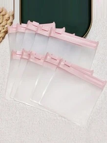 Transparent Reusable Anti-Oxidation EVA Jewelry Bags With Self-Sealing Zipper, Storage Solution For Jewelry Organization - Pink - View 2