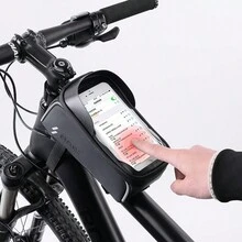 Bolsa para teléfono de bicicleta Bolsa para teléfono de bicicleta con pantalla táctil impermeable de gran capacidad Bolsa para teléfono para bicicleta Bolsa para bicicleta para iPhone 12/12 Pro/11/11 Pro/11 Pro Max/XS MAX/XS/XR/X/8/8 Plus, etc.