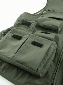 A Men's Summer Multi-Pocket Vest, Suitable For Outdoor Fishing, Mountain Climbing And Other Activities Vest - Army Green - View 5