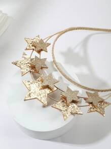 1pc Gold Sparkly Double Layer Star Headband
