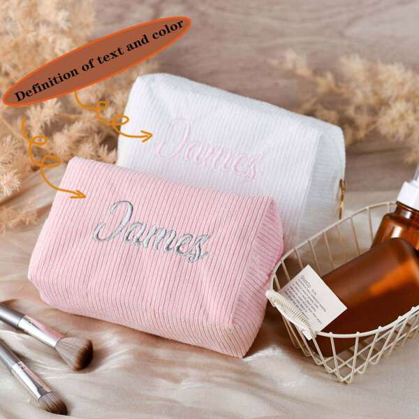 Customized Makeup Bag, Corduroy Makeup Bag, Large Capacity Travel Makeup Bag, Portable Makeup Storage Bag, Personalized Makeup Bag, High Quality Corduroy Makeup Bag, Essential Travel Makeup Bag, Multi-Functional Makeup Bag, Fashionable Corduroy Travel Bag, Large Capacity Makeup Bag, Organized Makeup Bag, Lightweight Travel Makeup Bag,Y2K,Minimalist,Commuting,Business Casual,Basics,Custom,Personalized,Unique,Customized,Ideal Gifts For Him,Ideal Gifts For Her,Her,Family,Friends,Girlfriend,For Anniversaries,For Birthdays,For Holiday/ Vacation,For Outdoors/Outings/Travel/Hiking/Stadium/Sports/Climbing,For Business/Commute/Work/Office