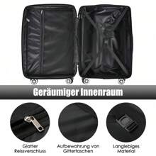 Sweiko Valise à coque rigide, valise à roulettes, valise de voyage, bagage à main 4 roues, matériau ABS, serrure douanière TSA, 56,5*37,5*22,5, rose