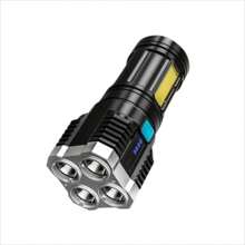 1pc Staaricc USB Rechargeable LED Flashlight With COB Side Light, 4 Powerful Modes For Camping & Outdoor Activities, Bright, , Convenient
