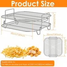 2Pcs Square Air Fryer Rack 8 Inch Stainless Steel Dehydrator Rack Stackable Air Fryer Racks Heat Resistant Square Racks Air Fryer Accessories Dishwasher Friendly For Square Air Fryer Oven