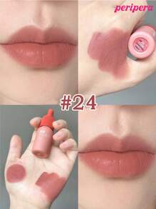 Peripera K-Beauty Ink 丝绒唇膏，显色度高，持久不脱色，轻盈质地，不含麸质，不含防腐剂，丝绒哑光唇膏，液体唇膏，顺滑易涂，持久显色，韩国化妆品 - #24 Milky Nude - 查看 6