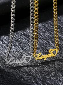 Custom Shiny Frosted Name Necklace Women Girl Charm Personalized Stainless Steel Half Wrap Love Letter Necklace Couple Pendant Family Jewelry Birthday Holiday Gift Christmas Gift For Her,Gold,Silver,Stylish,Colorful,Vintage,Unisex,Hipster,Simple,Casual,Custom,Personalized,Unique,Ideal Gifts For Him,Ideal Gifts For Her,Her,Boyfriend,Girlfriend,Dad,Mom,Family,Friends,For Anniversaries,For Birthdays,For Graduation,For Prom,For Party,Jewelry Women,Elegant Outfit