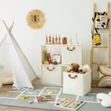 Cube Storage Bin, 13 Inch Cube Storage Organizer, Collapsible Storage Bins With Metal Frame - trắng - Xem 4