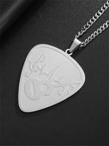 1 件嘻哈吉他贝斯音符项链男女款不锈钢音乐酷炫情侣吊坠饰品 - 多色 - 查看 6