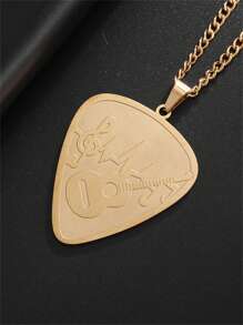 1 件嘻哈吉他贝斯音符项链男女款不锈钢音乐酷炫情侣吊坠饰品 - 多色 - 查看 7