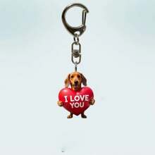 1pc "I LOVE YOU" Cute Dog Keychain - Couple Keychain, Suitable For Backpacks, Keychains, Wallets, DIY Holiday Gifts, And Holiday Occasions, Backpack Pendant With Unique 2D Design, Valentine's Day