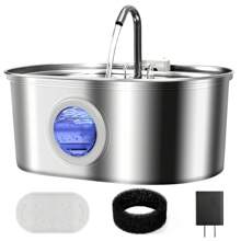 Cat Water Fountain Stainless Steel 3.2L/108oz Capacity, Automatic Pet Water Dispenser With Quiet Pump, And Dishwasher Safe Design For Cats, Dogs