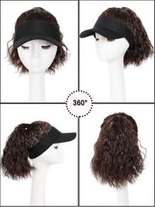 Synthetic Hat Wig Ponytail Adjustable Ladies Ponytail Wig 12-Inch Baseball Cap Wig Sporty Style Wavy High Ponytail Suitable For Ladies To Wear Daily. - 彩色 - 查看 7