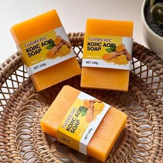 1 块/3 块手工香皂，含柠檬、生姜和木瓜，香薰精油，全身护肤