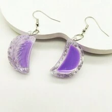 1 Pair Cute Creative Resin Dumpling Shaped Earrings, Novelty Food Design Pendant Earrings, Charming Youthful Earrings For Women, Suitable For Dress Up, Festivals, Parties