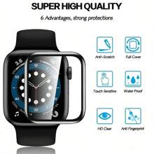 3 piezas de protector de pantalla de película suave adecuado para Apple Watch Series 10, 46mm/42mm, Ultra 2 49mm, Series 7/8/9 41mm/45mm, Series 4/5/6/SE 44mm/40mm, Series 1/2/3 38mm/42mm, cobertura total, no es de vidrio templado