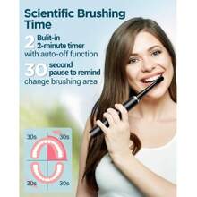 成人电动牙刷，8 个刷头，牙齿美白，持续时间 60 天，5 种模式，适合家庭、旅行