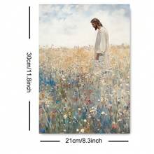 1PC Unframed Jesus Leaves The 99 Retro Art Poster Christian Wildflowers Field Vintage Painting Canvas Print Rustic Farmhouse Wall Decor Picture For Dorm,Apartment,Living Room,Bedroom,Modern Home Decoration - Multicolor - View 8