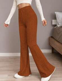 hoteel Women's Elastic Flared Pants, Suitable For Commuting, Elegant Women's Clothing - 淺棕色 - 查看 3