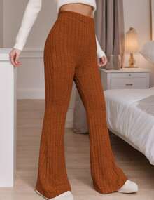 hoteel Women's Elastic Flared Pants, Suitable For Commuting, Elegant Women's Clothing - 淺棕色 - 查看 4