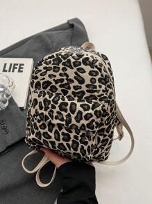 1 件秋冬新款豹纹迷你精致背包/小背包/钱包，适合旅行和日常使用