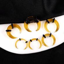 1 pieza/2 piezas Kits de estiramiento de vidrio acogedor 14G-2G Pinzas taper con anillos en O Retenedores de septo de búfalo Perforación corporal hipoalergénica