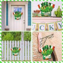 Welkom Houten Bord Voor Voordeur Houten Hanger Bord Zomer Deurbord Houten Lente Welkom Bord Houten Hangend Bord Deurdecoraties Boerderij Portiek Decor Voor Buiten Housewarming Cadeau (Shamrock Stijl)