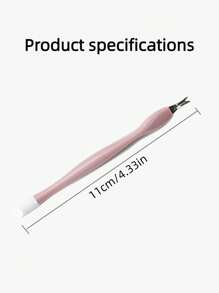 3/5 件彩色二合一双头去角质剂、指甲贴、压花棒、指甲钳、家用指甲护理工具（颜色随机） - 彩色 - 查看 7