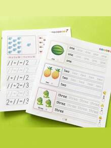 Children's Number & English Writing Math Practice Workbook, A4 Notebook For Daily Practice To Improve Math Skills - Multicolor - View 1