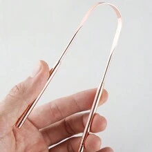 玫瑰金不锈钢舌刮器，U型舌苔清洁器，口腔卫生清洁，无异味，清新口气舌苔清洁工具 - 玫瑰金 - 查看 4