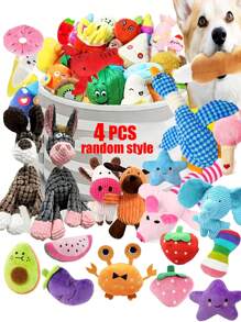 2/4/6/14pcs Cartoon Dog Toys, Suitable For Small Dog Breeds - , Interactive And Crinkly Pet Playset, For Pets That Love To Chew Tug Of War Pet Toys With A Bell - Multicolor - View 15
