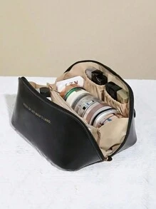 1 Stück modische, hochkapazitive Kosmetiktasche für Damen, tragbare Reisetasche, Aufbewahrungsorganizer für Sommer, Urlaub, Zuhause, Badezimmer, Ferien Make-up Organizer, Badezimmer Accessoires, Schulanfang