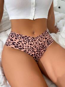 15 Stück/Pack Damen nahtlose Leoparden-Muster bequeme atmungsaktive sexy unsichtbare Slips für Sport