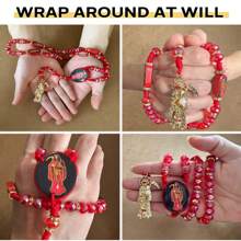 黑色木质死神项链，配红色念珠，手工制作的死神念珠礼物，男女皆宜。 - 彩色的 - 查看 8