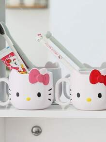 Sanrio 1 pezzo Tazza in plastica Hello Kitty, adorabile, multifunzionale, per spazzolino da denti e caffè, design kawaii per uso quotidiano e avventure all'aperto